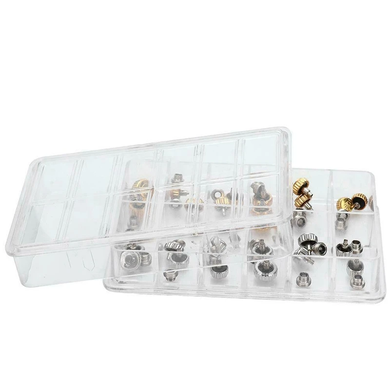 

192PCS Watch Crowns Watch Waterproof Replacement Assorted Repair Tools With Box