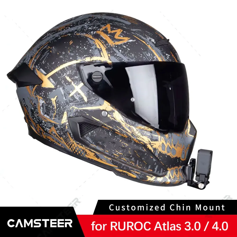 Support de menton pour casque en aluminium personnalisé RUROC Atlas 3.0/4.0, pour GoPro Hero 12 11 10 Insta360 X4 AcePro DJI Action 5Pro 4 caméra  44
