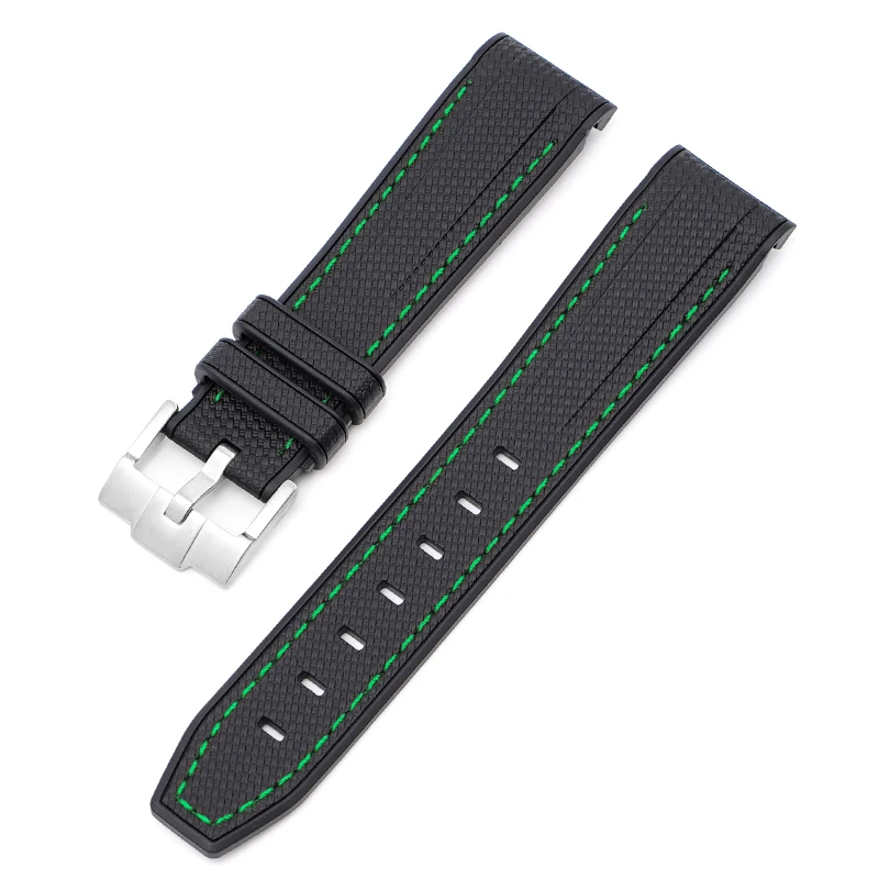 Premium 20mm Rubber Silicone Watch Band - Curved End Wrist Bracelet