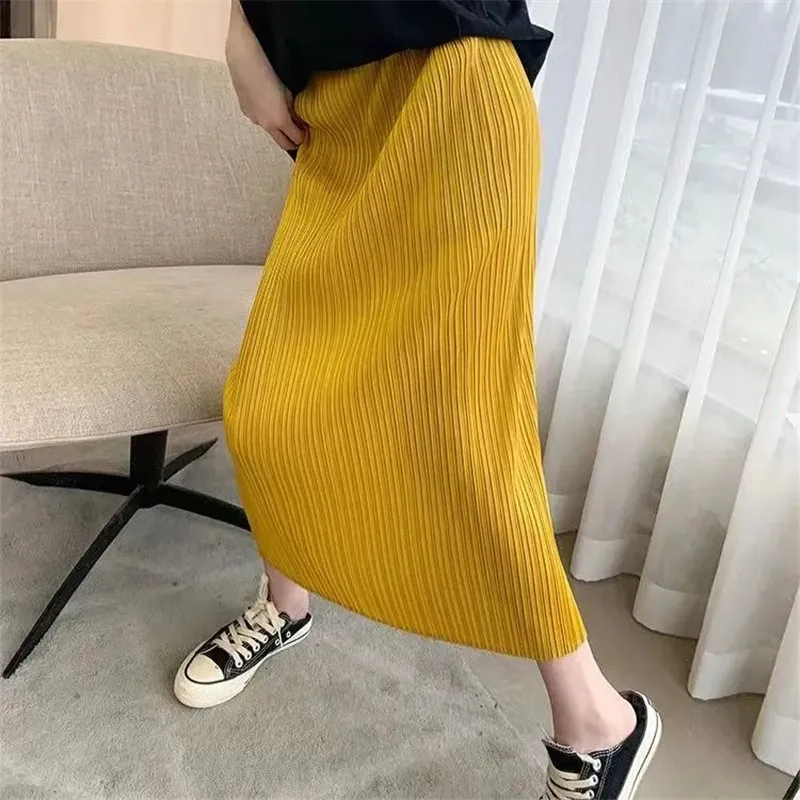 Miyake Pleated Skirt 2023 Summer New Fashion High Waist Skirts Womens