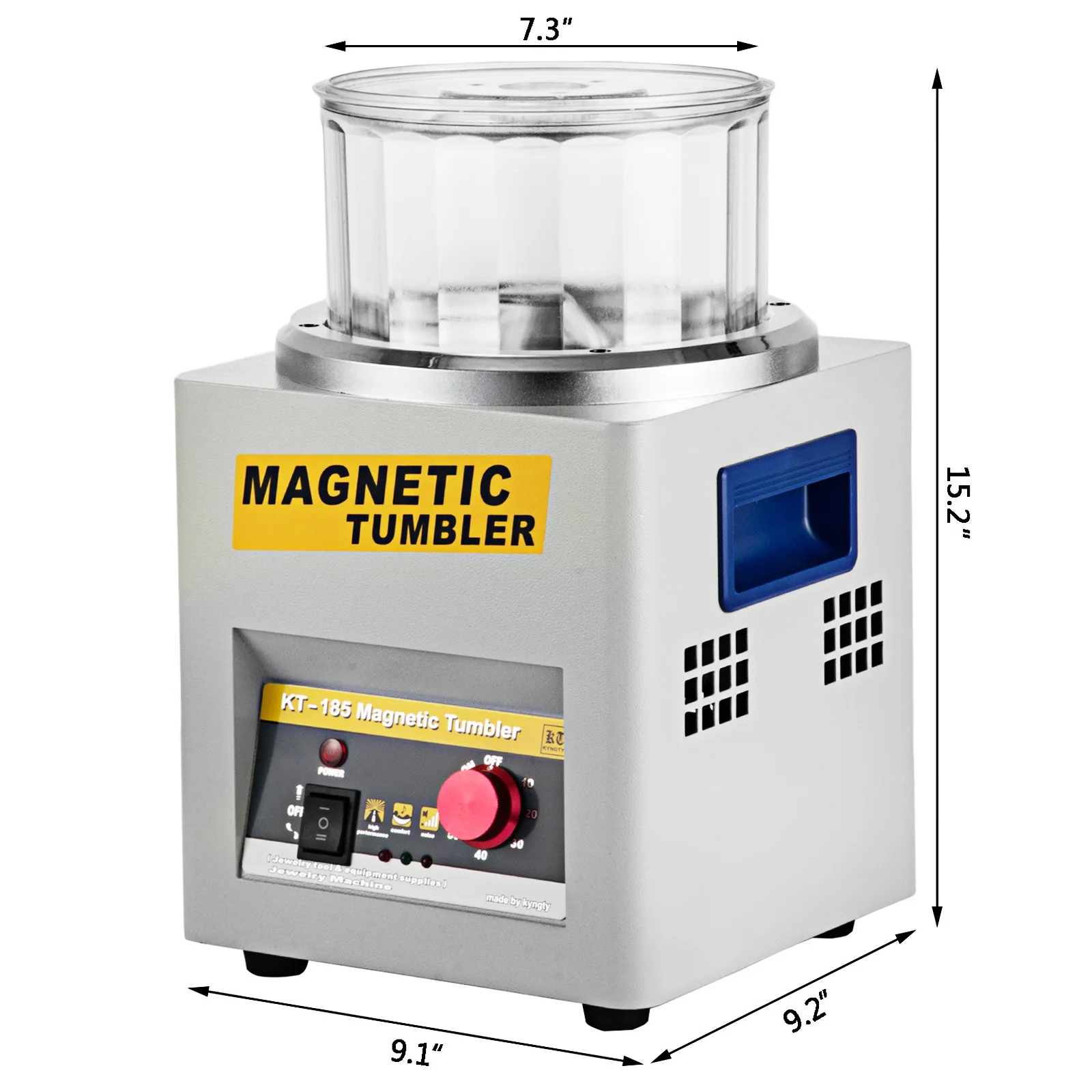 VEVOR KT-185 Magnetic Tumbler Jewelry Polisher Mini Metal Finisher Finishing Machine AC 110V/220V Gold Precision Parts Polisher 6