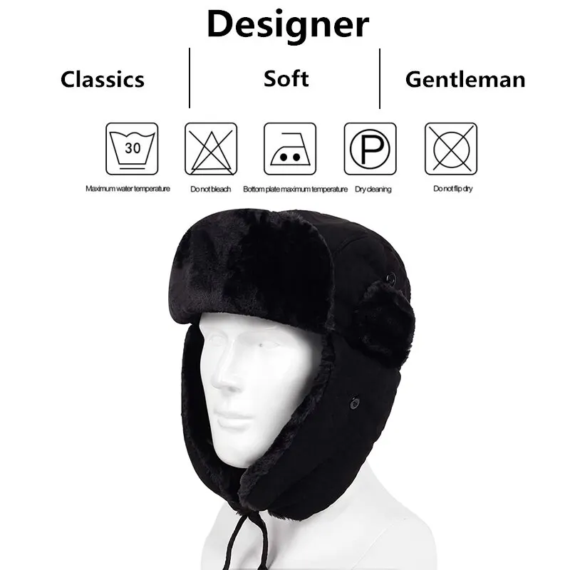 Unisex Winter Hat Russian Earflap Hat Keep Warm Ski Men Women Bomber Hats for Outdoor Riding and Snow Activities winter hat,earflap hat