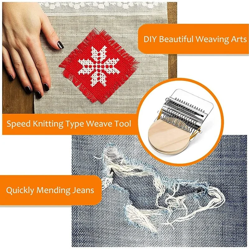 28-hook Speedweve Darning Loom: Easy Weaving & Mending Tool