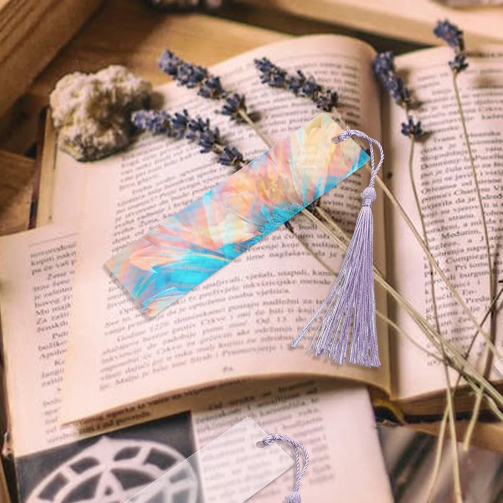 

15 Sets Tag Transparent Bookmark Acrylic Blanks Delicate Tassels Bookmarks DIY Decor Convenient Student Supply