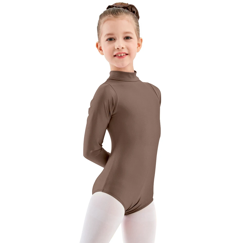 AOYLISEY Kids Basic Ballet Leotard Long Sleeve Turtleneck Girls Gymnastics Spandex Toddler Baby Romper Dance Costumes ballet leotard dance leotard girls dance costumes