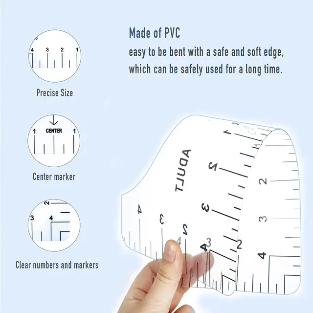 Transparent 4Pcs T-Shirt Ruler Guide 2