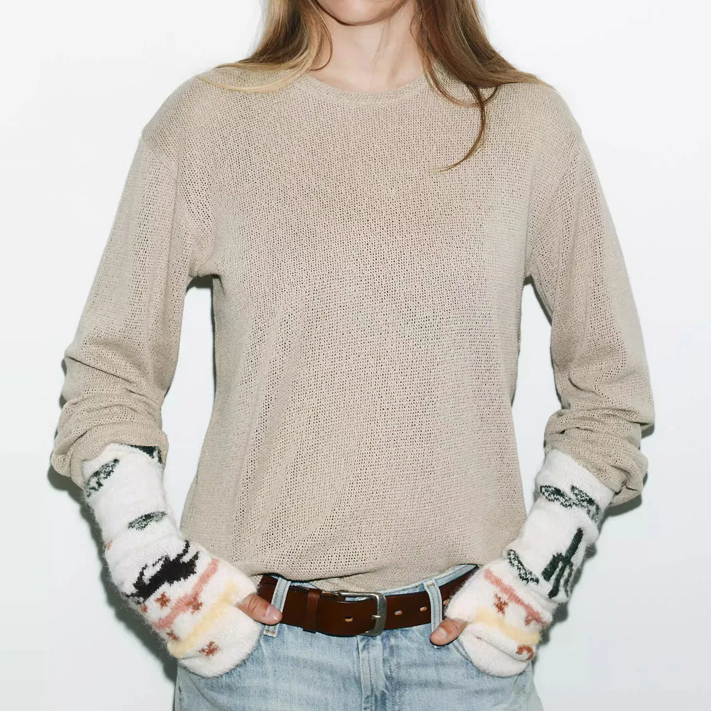 Z Women's Faion Printed Knitted Scarf 2025 New Sle Autumn Winter Long Rectangle Geometric Pattern Other Material 00%