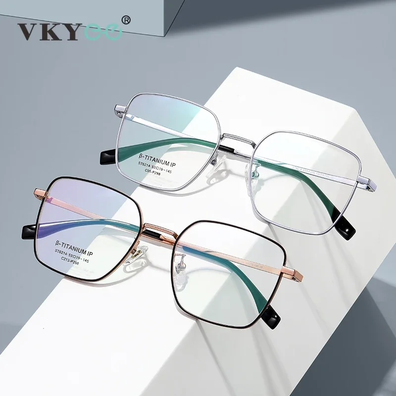 

VICKY Ultralight Titanium Nearsighted Prescription Glasses Men Diopter Astigmatism Anti-Reflective Reading Glasses Women ST6214