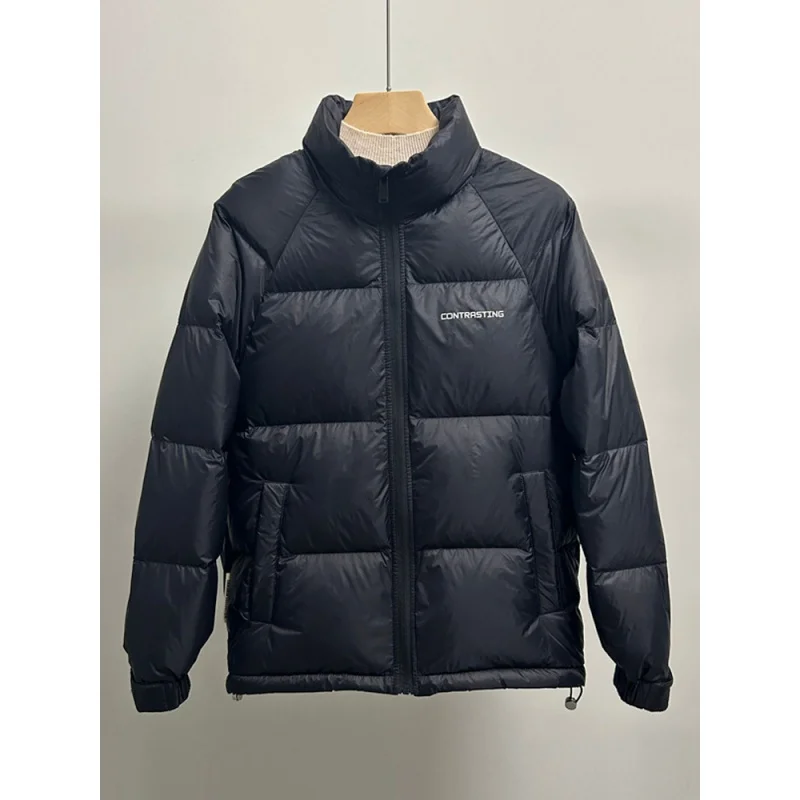 

down Jacket Men's Short Stand Collar Winter New Youth Korean High Fluffy 90 White Duck down Casual and Lightweight Coat Fashion