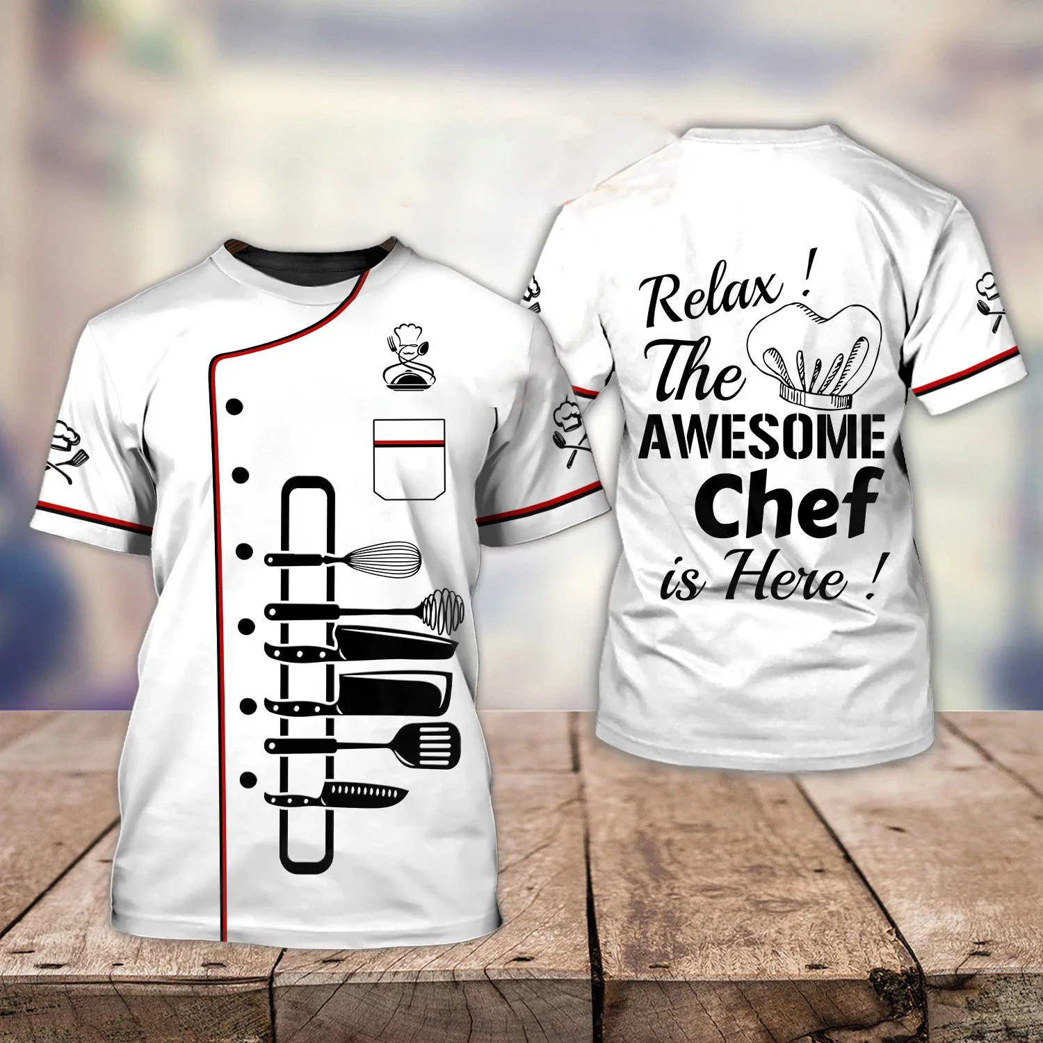 Mens Cotton T Shirt Chef Shirt Men's T-shirts 3D Printed Men's Clothing O-Neck Oversized Cheap Short Sleeve Tops Fashion Punk Streetwear 6xl