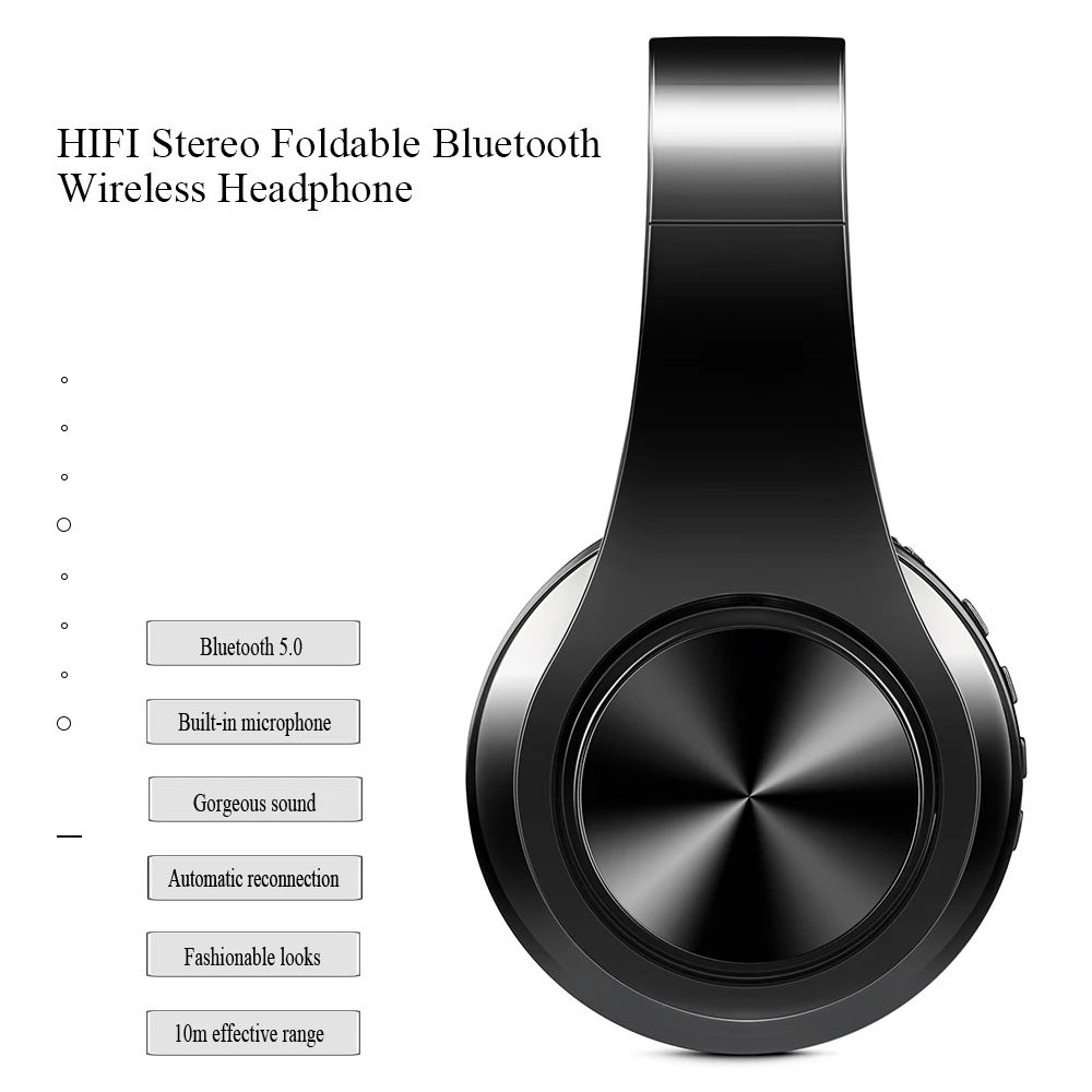 HIFI Stereo Earphones Bluetooth Headphone Music Headset FM and Support SD  Card with Mic for Mobile XiaoMi Iphone Sumsamg Tablet