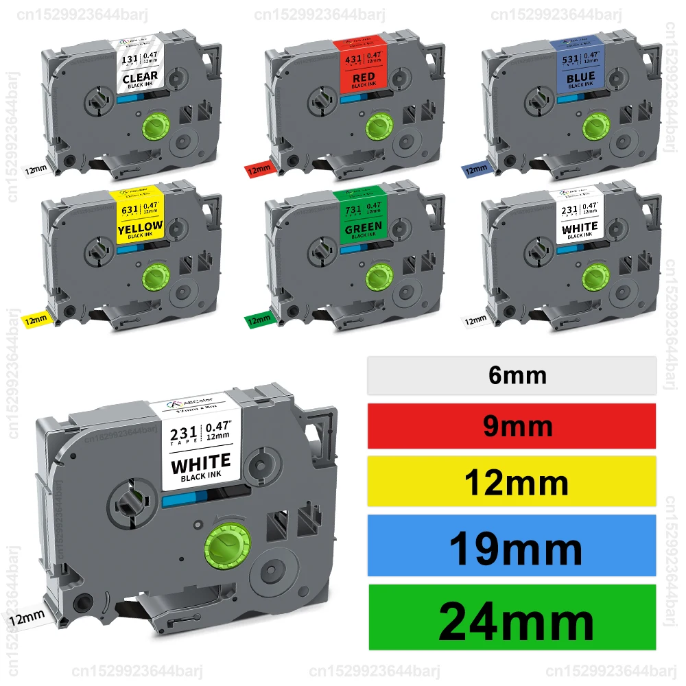 

6/9/12/18/24mm 231 Label Tape Compatible for Brother P touch PT-H110 PT-D210 Label Printer tze231 221 211 241 251 Laminated Tape