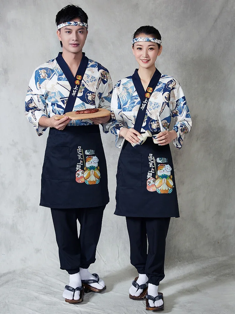 style-men-clothes-jackets-chef-work-restaurant-apron-robes-tops-waiter-kitchen-sushi-uniform-cook-japanese-headband-women