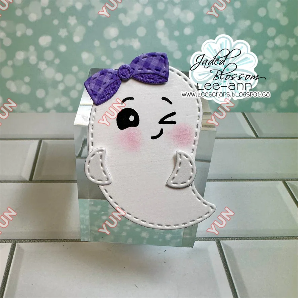 Gnome Friends Greetings Ghost Faces Die Bear Hugs Grunge Background Craft Cuts Dies Molds DIY Scrapbooking Diary September