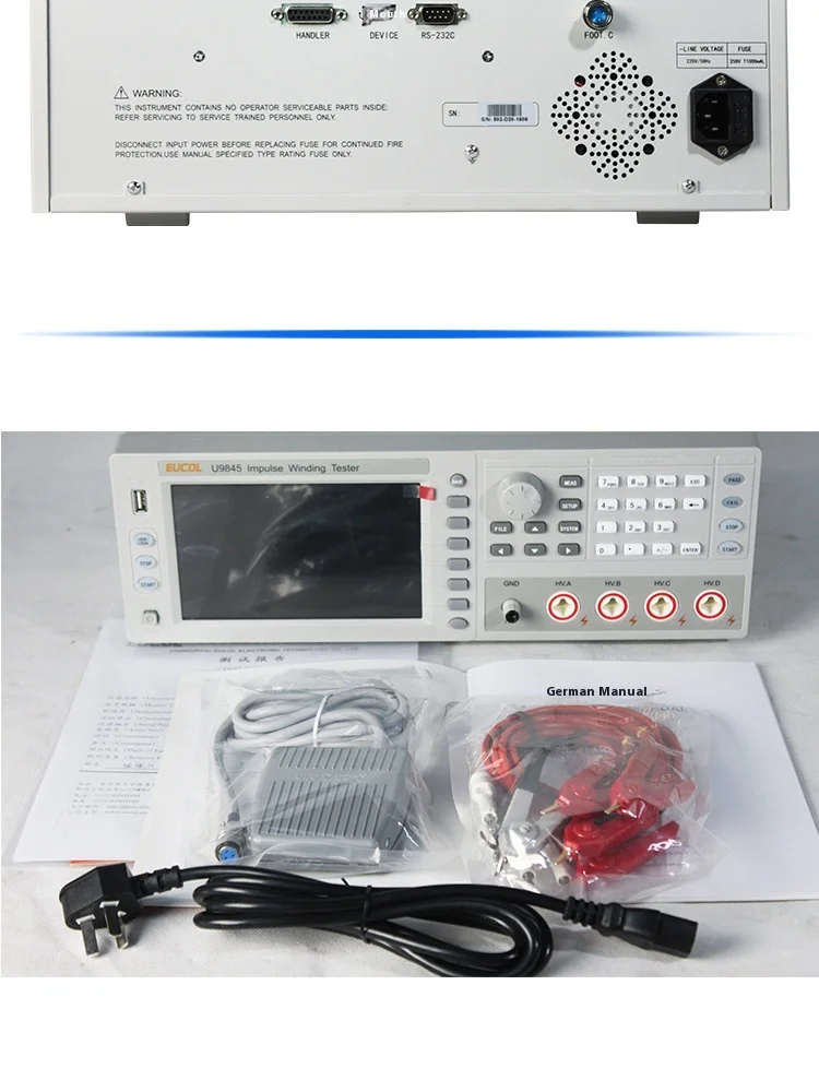 U9845 7" TFT Display 4 Channels Impulse Winding Turns Tester Single/Three Phase