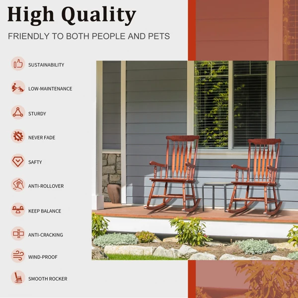 咖色 杨木 温莎 木摇椅-25