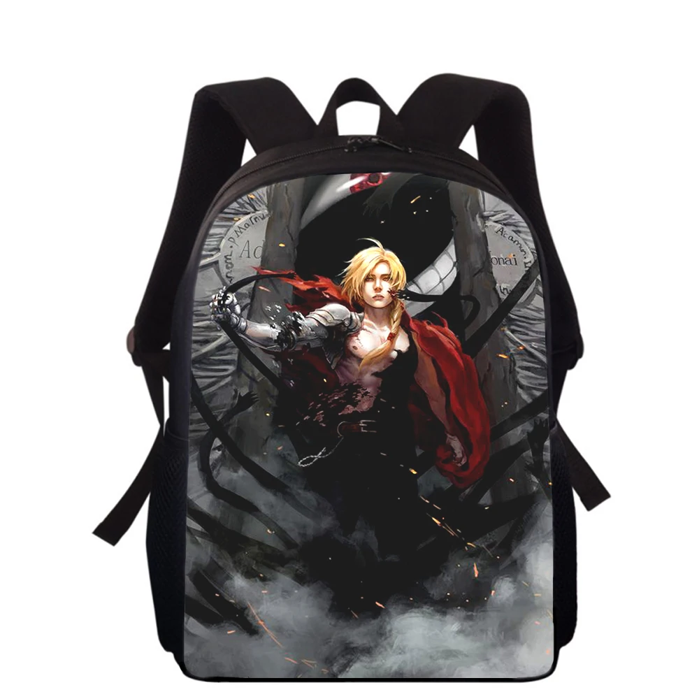 anime Fullmetal Alchemist 15” 3D Print Kids Backpack Primary School Bags for Boys Girls Back Pack Students School Book Bags