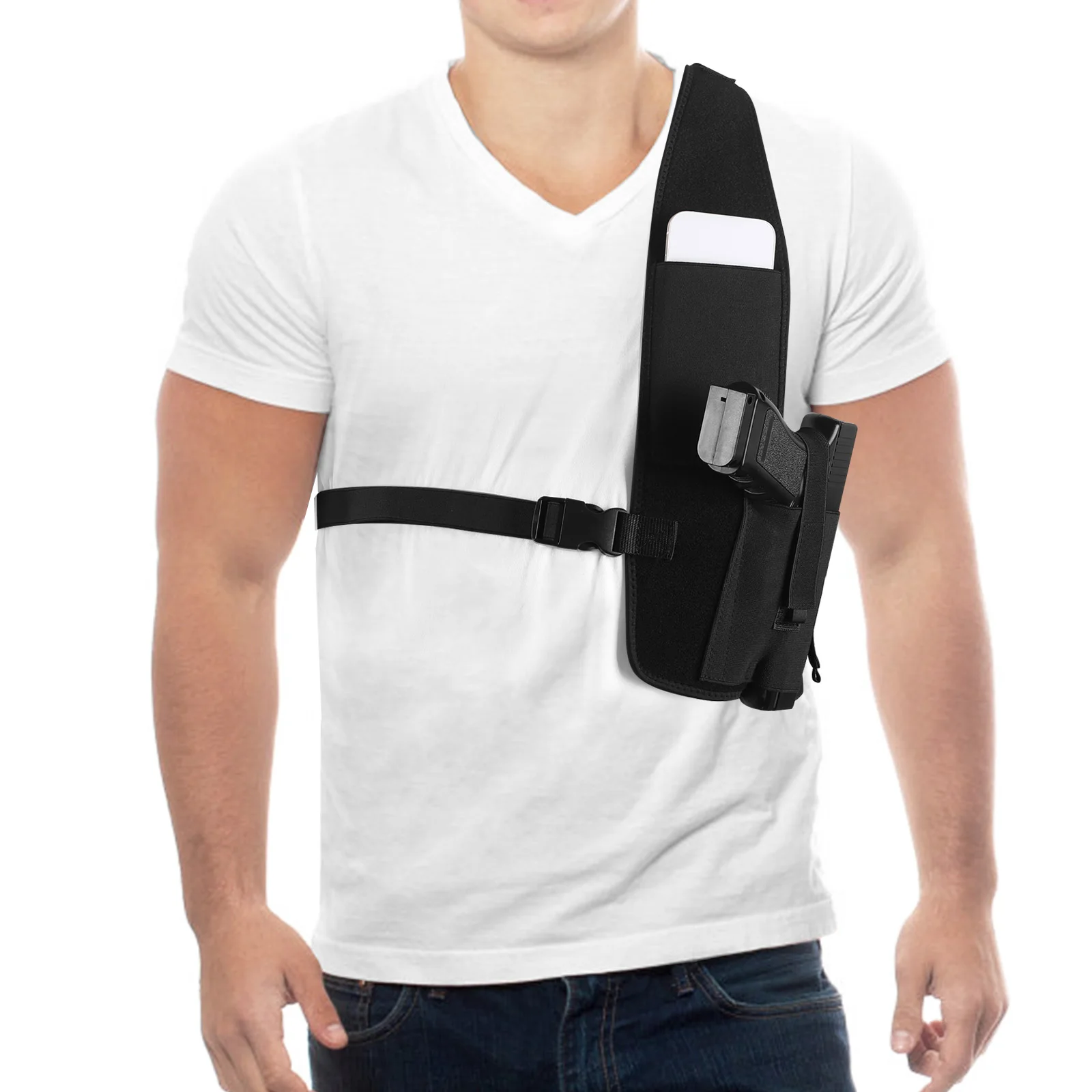 Shoulder Holster for Concealed Carry Hidden Underarm Gun Holster Concealed Chest Holster Anti-theft Phone Bag Hunting Outdoor 2