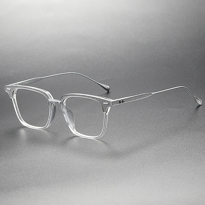 Top Quality Handmade Titanium Glasses Frames Men Women Retro Rectangle Business Eyeglass Frames