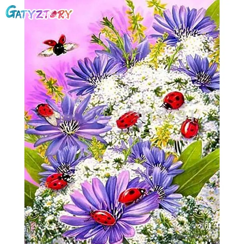 

GATYZTORY Paint By Number Flower Drawing On Canvas HandPainted Painting Art Gift DIY Pictures By Number Animals Kits Home Decor
