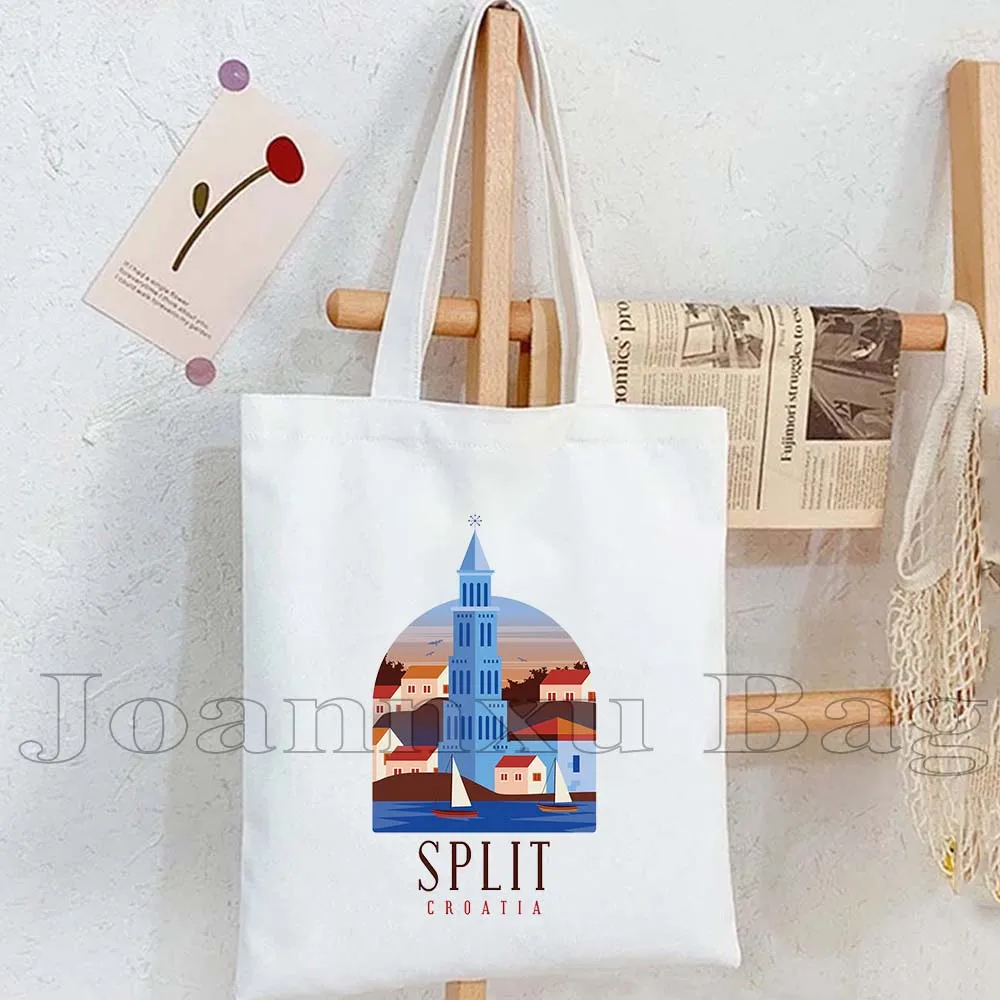 Munich Berlin Brasilia Rio De Janeiro Mexico City Tokyo Washington Split Zagreb Santiago Miami Landmark Canvas Tote Bag Handbags