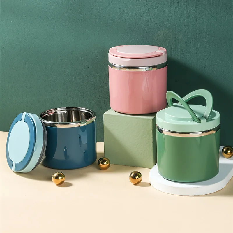 600/800ml Food Thermal Bento Box Insulated Soup Cup Thermos Containers Stainless Steel Lunch Box Thermo Jar for School Children