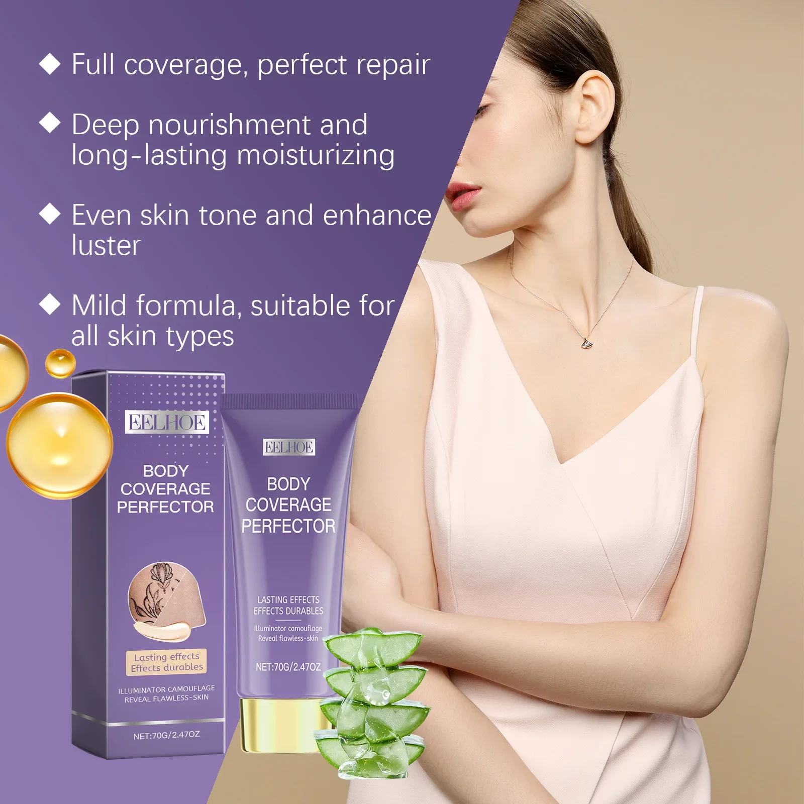 Concealer with Light-Reflecting Formula, Brighten Skin and Reduce Dullness Cover Scars Tattoos and Blemishes Firm Skin 4