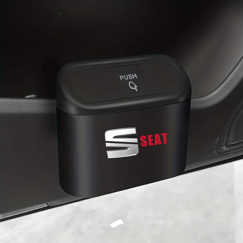 Portable Car Storage Box Car Trash Can Garbage Box Trash Bin for Seat Leon Altea Ibiza Toledo Cordoba Alhambra Arona Ateca Exeo