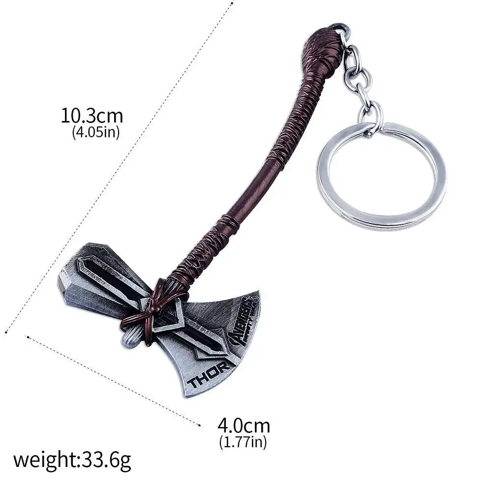 Metal Keychain Thor Hammer Movie Key Ring Cosplay Prop Key Holder For Fans Bag Ornament Car Pendant Gift