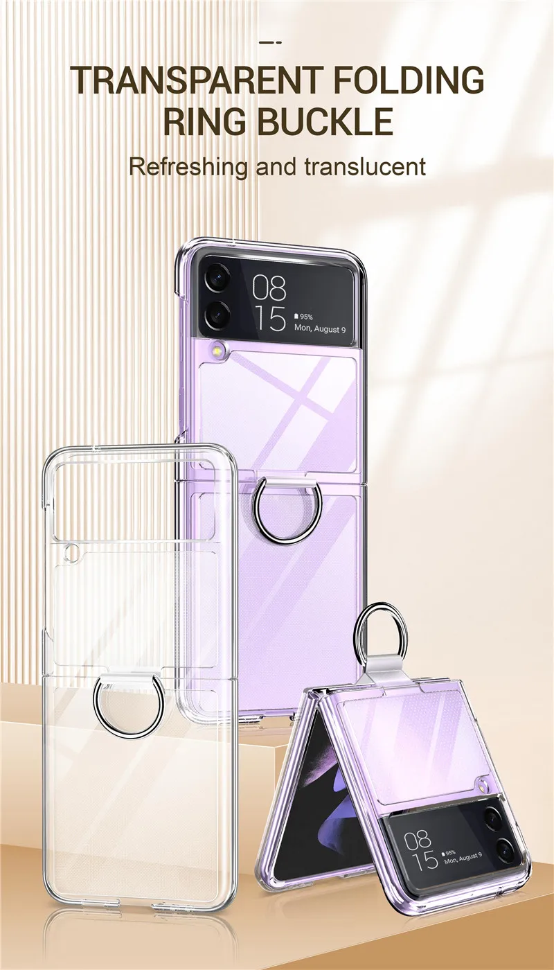 samsung galaxy z flip 3 5g case Transparent Clear Phone Case for Samsung Galaxy Z Flip 3 5G Samsung Z Flip4 Zflip3 Full Protective Shockproof Cover Z Flip 1 2 samsung galaxy z flip 3 5g case