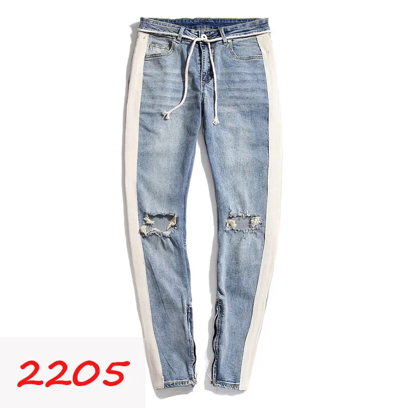 Mens Skinny jeans Fashional Casual Slim Biker Denim Pants Knee Hole hiphop Ripped Washed Distressed