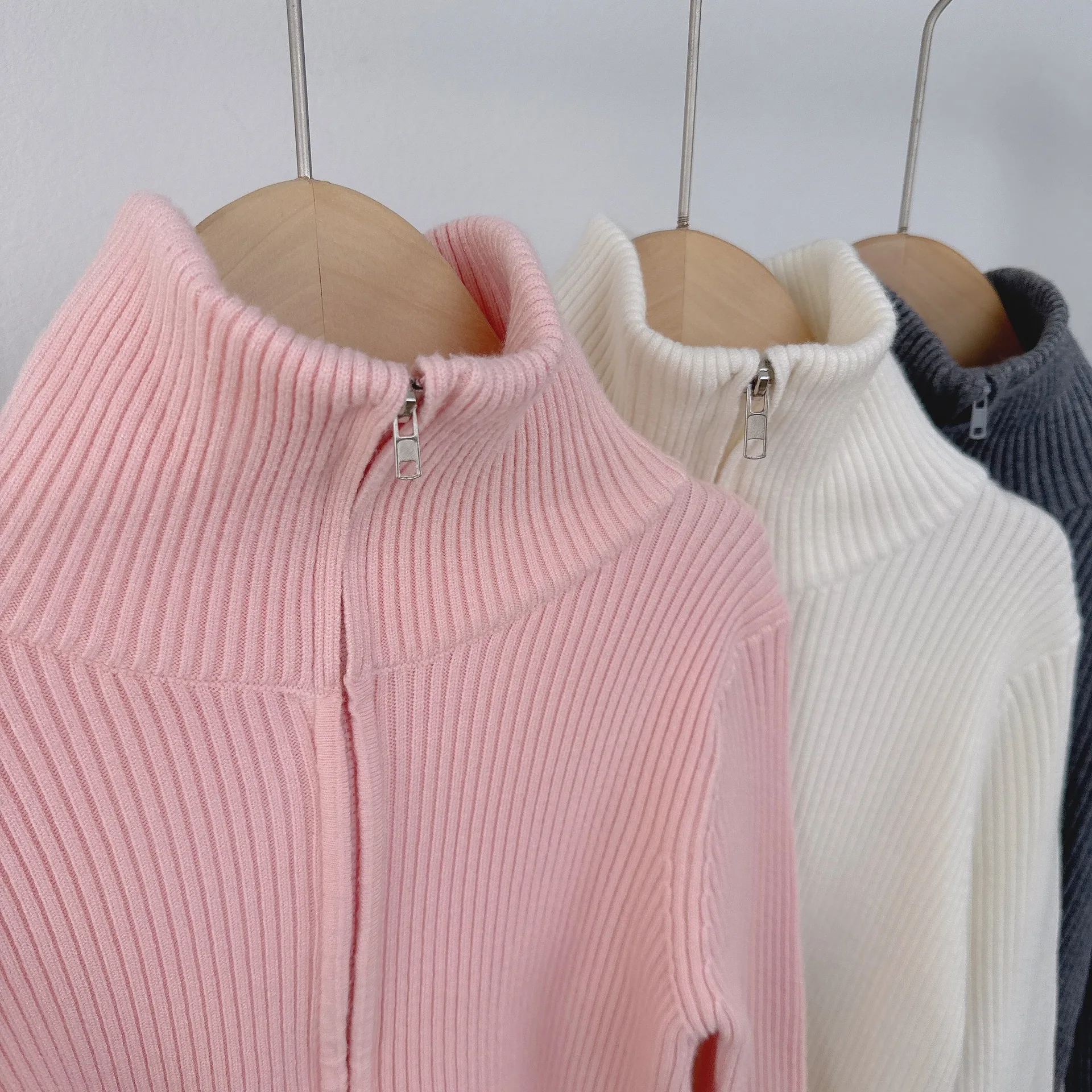 2026 가을-겨울 신상 아동 카라소매 슬림핏 니트 가디건 스웨터 - 남아 여아 모두를 위한 다용도 상의