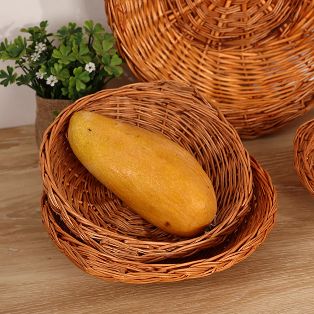 

2 Pcs Basket Hamper Woven Food Bread Baskets for Serving Fruit Wicker Storage Holder