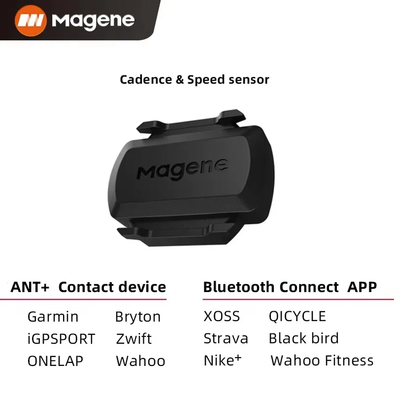 מגנה מהירות חיישן קדנס ANT Bluetooth מחשב מד מהירות חיישן כפול אביזרי אופניים תואם ל-Wahoo Onelap Zwift