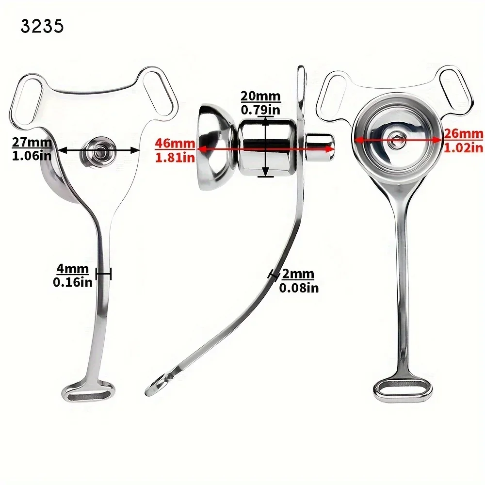 Flat Negative Chastity Cage Stainless Steel Faux Pussy Cage Sheet with 3-Way Assisted Belt Fake Abstinence Bondage Cock 18+