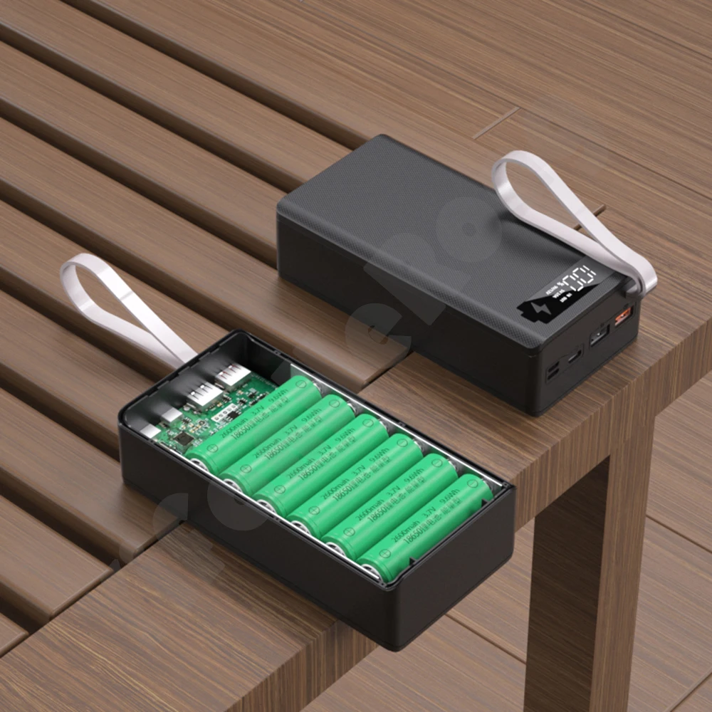 18650 Powerbank Gehäuse Ohne 10/12 18650 Akkus Powerbank Hülle Aufladen 22,5 W QC3.0 PD3.0 Powerbank Typ C