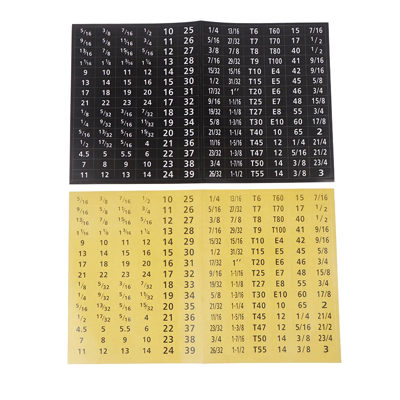 Master Socket Quick & Easy Reminder Label Stickers Chrome Decal Tags For Socket Sets Tools 180 Pcs/set