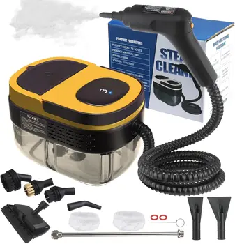 Steam Cleaner, 3-Level Adjustable Handle, 15 Seconds Heat Up, 1.69L Tank, Portable Cleaning Steamer with 10 Accessories 1