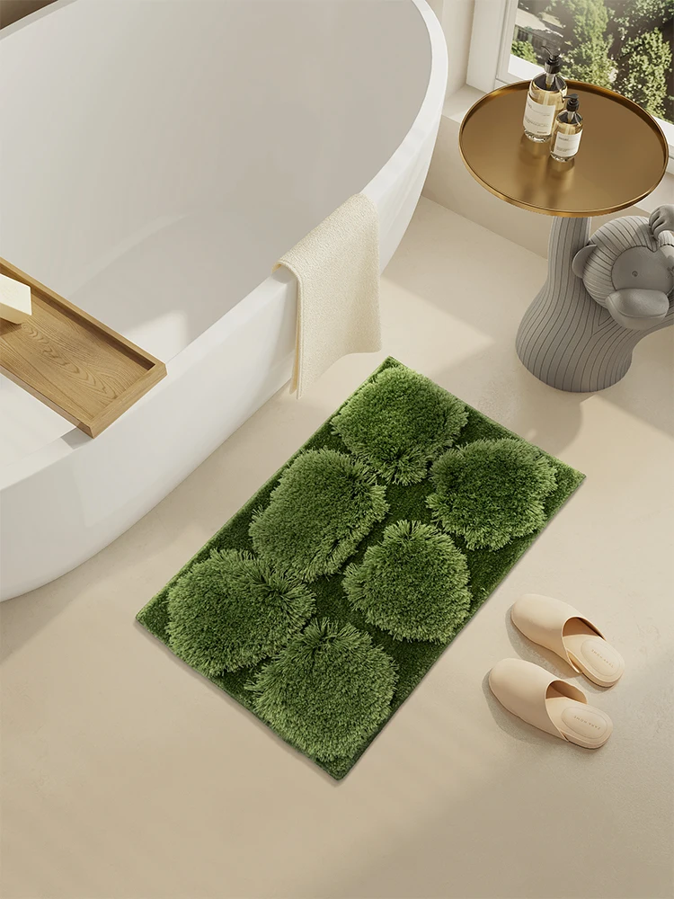 

40x60 Cream Solid Color Bathroom Floor Mat Bathroom Door Mat Home Decoration Absorbent Foot Mat Non Slip Mat Carpet Entrance Mat