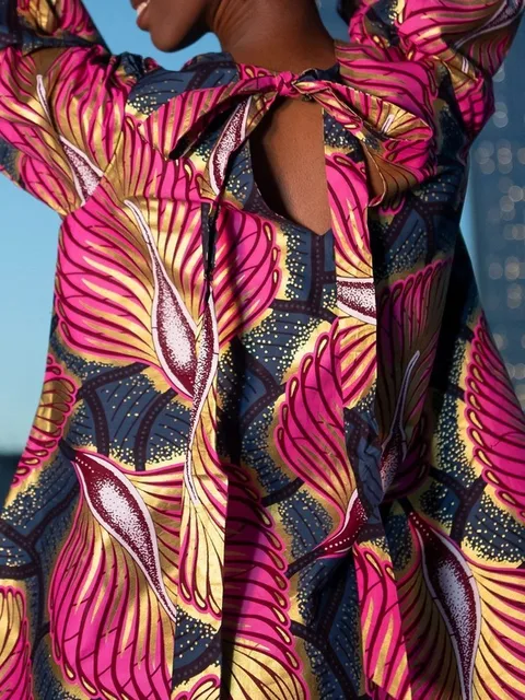 Chiamaka Bob Sleeve Ankara Dress - Image 4