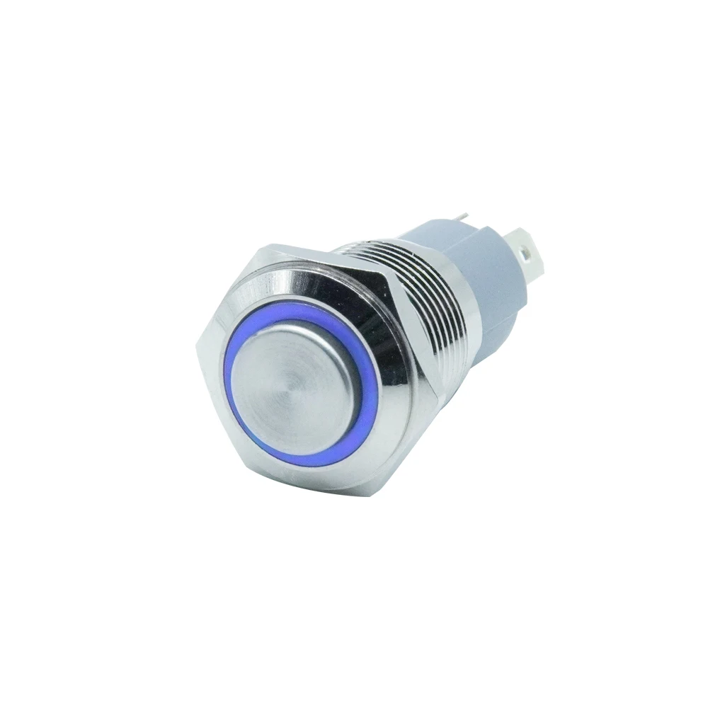 12mm 16mm 19mm 22mm Extended Head Metal Push Button Switch on off power LED light Waterproof 3v 6v 12v 24v 110v 220v ip65 push button switch
