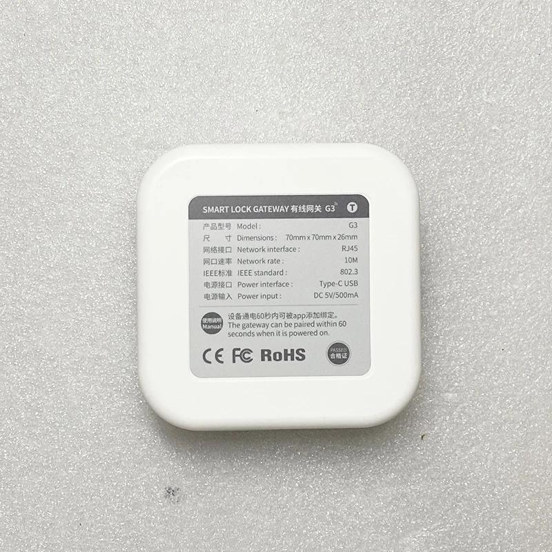TTLOCK G3 Bluetooth to Wifi Gateway Wifi Hub for TTlock Door Lock Remote Control RJ45 port to router smart home gateway