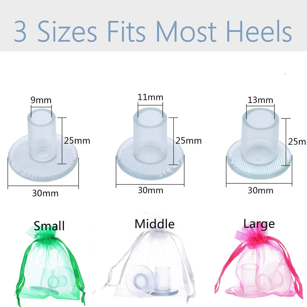 Aohaolee 25 Pair Heel Protectors Latin Stiletto Dancing Cover Heel Stoppers Nonslip Silicone High Heeler For Wedding Party Favor