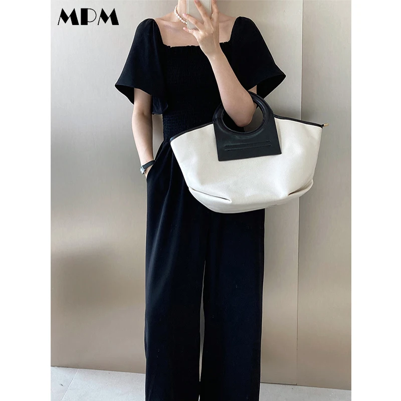 

Fashion Solid Women Wide Leg Jumpsuit Loose Casual Short Sleeve Ladies Top All-Match Women's Clothing 2022 Summer New