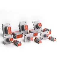 Deutsch DT Series IP68 Waterproof Connector with Fixed Flange Plug DT04-2P/12P for Auto/Truck/Bus Wiring 22-16AWG 3