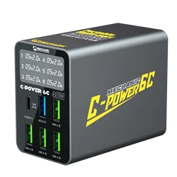 Enhanced Portable Multi - Port Charger with Digital Display and Advanced Safety Features (C - Power 6C)