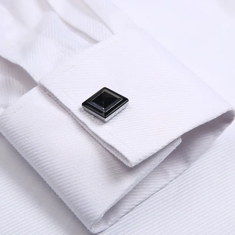 Dress Shirts Men Casual Shirts Fashion Mens French Cufflinks Dress Shirts Long Sleeve Yellow White Blue Social Business Regular Fit Wedding Party Shirt For Man