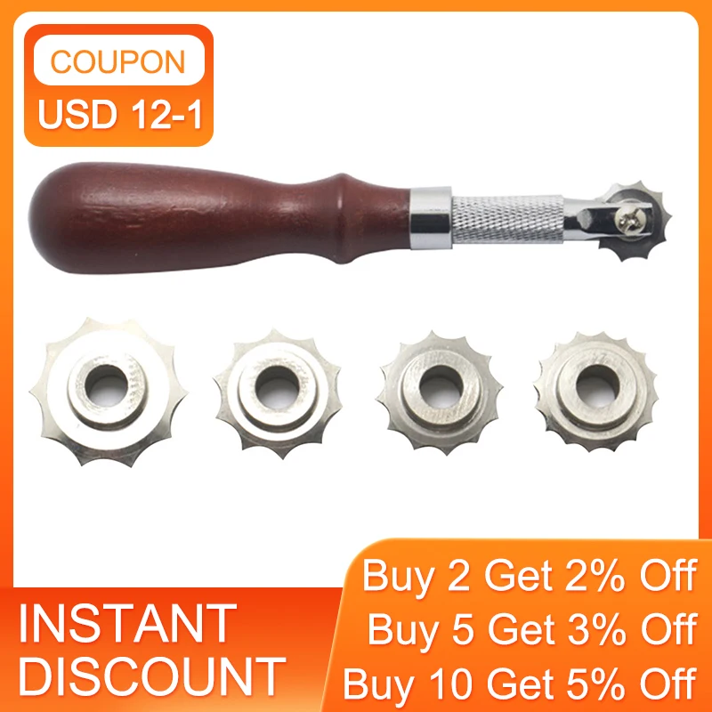 DIY Leather Craft Kit Spacing Tool 3/4/5/6mm Over Stitch Line Marking Wheel Gear Roulette Leathercraft Spacing Sewing Tools leather tools leather craft tool kit leather craft tools leather craft tool
