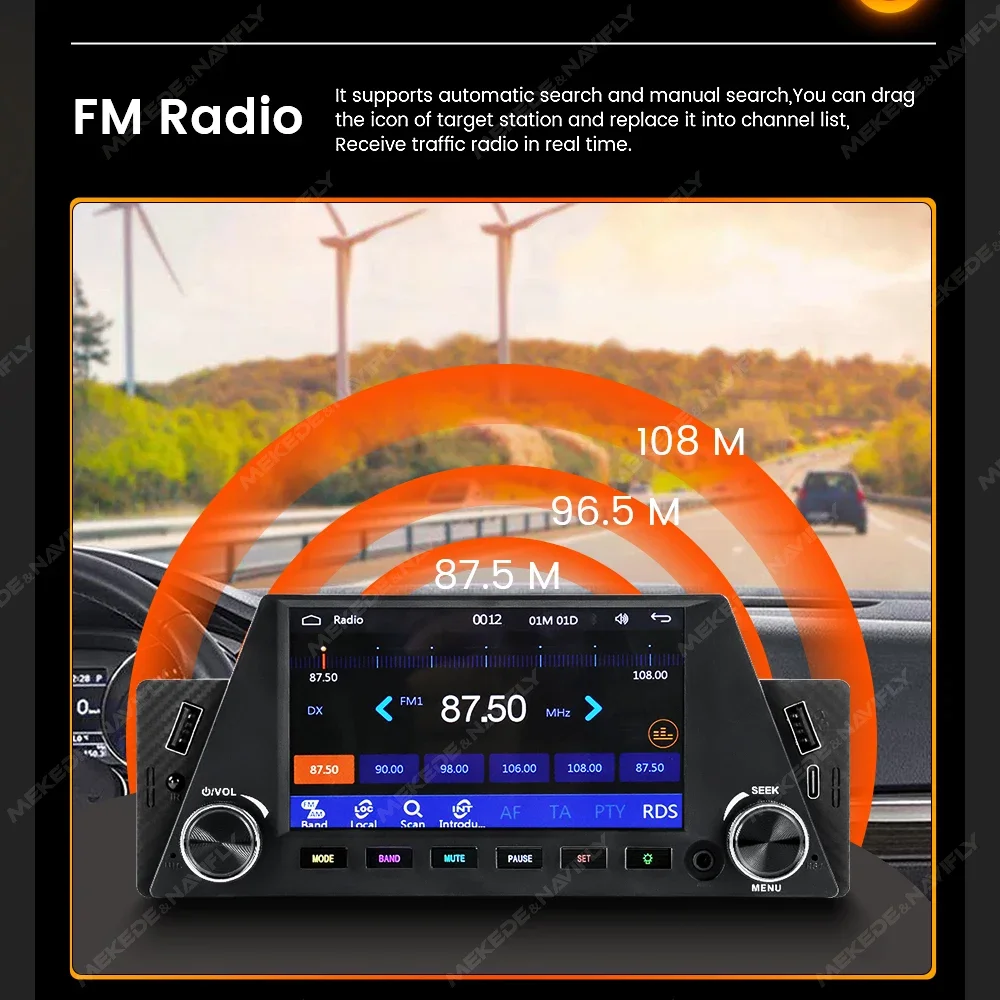 For Carplay Android Auto 1DIN Car Radio MP5 Player 5inch HD touch Screen For Universal Car Multimedia Player Autoradio FM BT USB