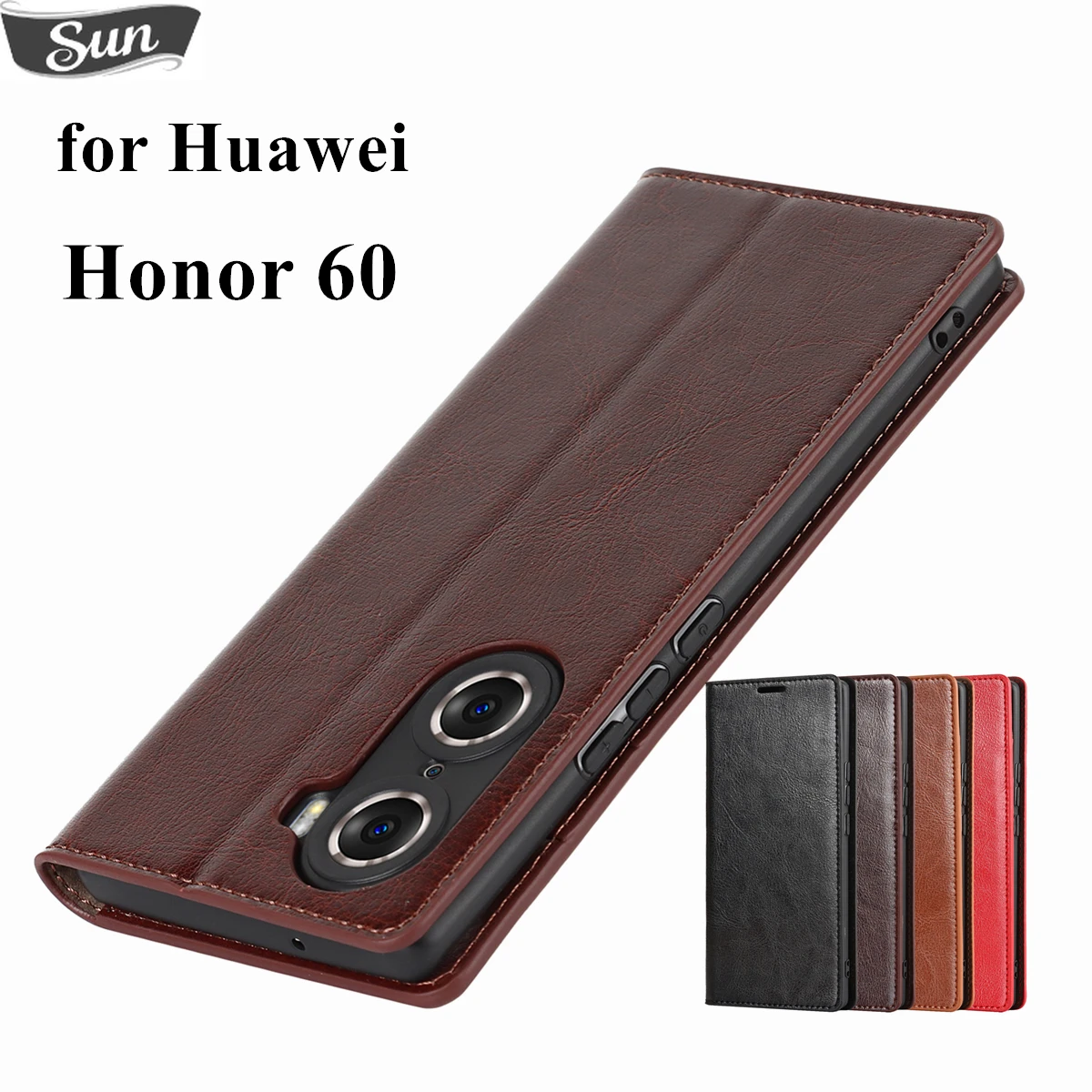 

Роскошный чехол-кошелек для Huawei Honor 60 6,67 дюйма, чехол из натуральной коровьей кожи, откидной Чехол, чехлы для телефонов из настоящей кожи